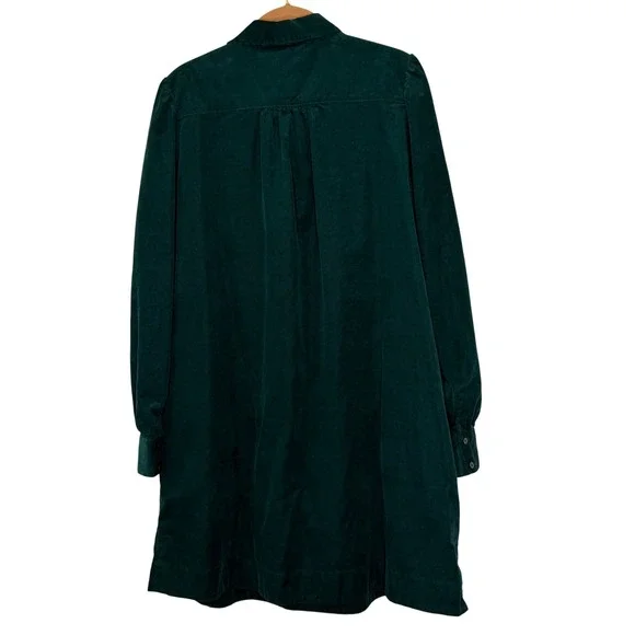 Vineyard Vines Green Corduroy Long Sleeve Shirt Dress Womens Large - Picture 2 of 12
